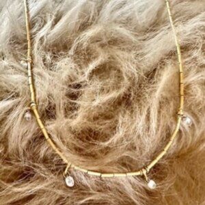 Stunning GURHAN 16" Necklace; 24k Gold & Diamonds